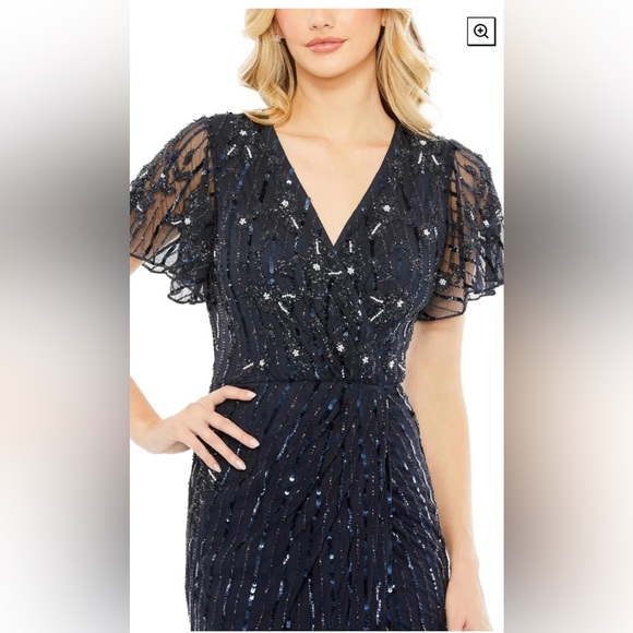 Embellished wrap gown with open slit - Picture 3 of 3